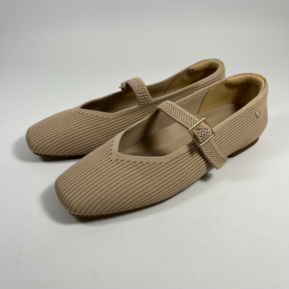 Vivaia Margot Mary Jane Square Toe Ballet Flats EU 37 US 6.5 Beige Classic